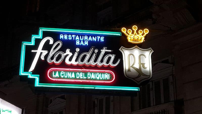 Cartel de neón de El Floridita