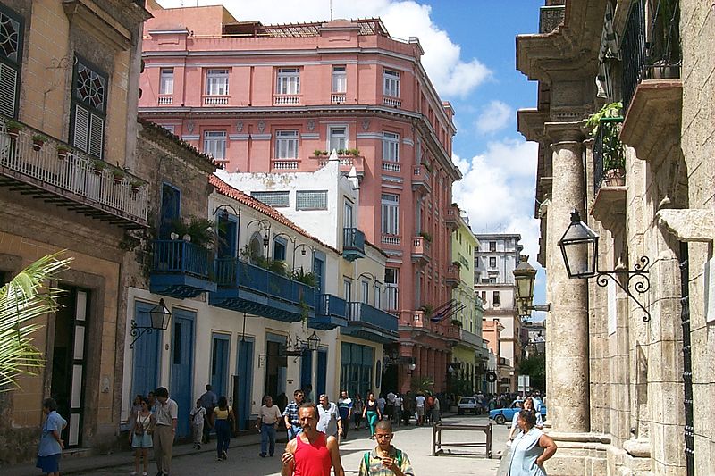 Hotel Ambos Mundos, en la Calle Obispo de La Habana Vieja