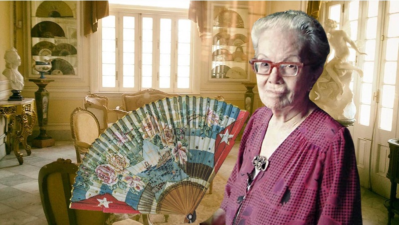 Dulce María Loynaz y uno de sus abanicos predilectos