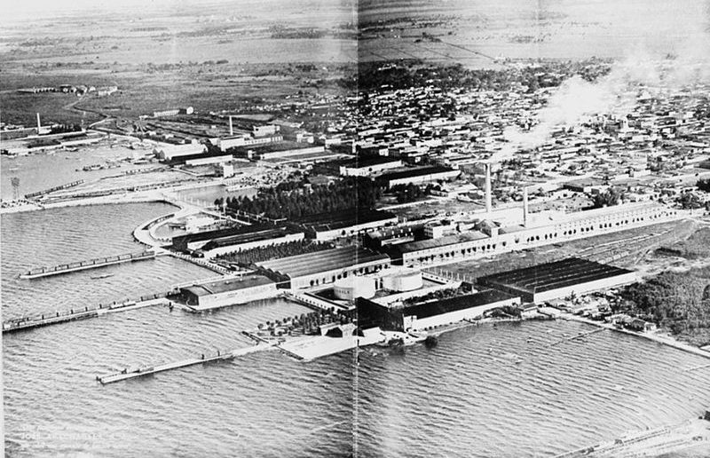 Vista aérea del conjunto industrial del clan Arechabala