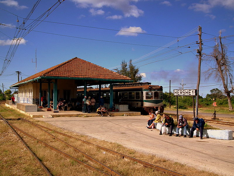 Un aspecto de la estación Hershey del tren eléctrico.
