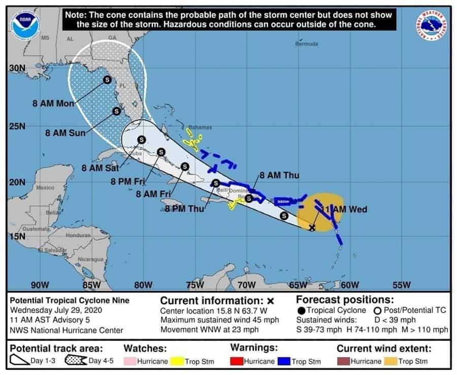 Tormenta Isaías