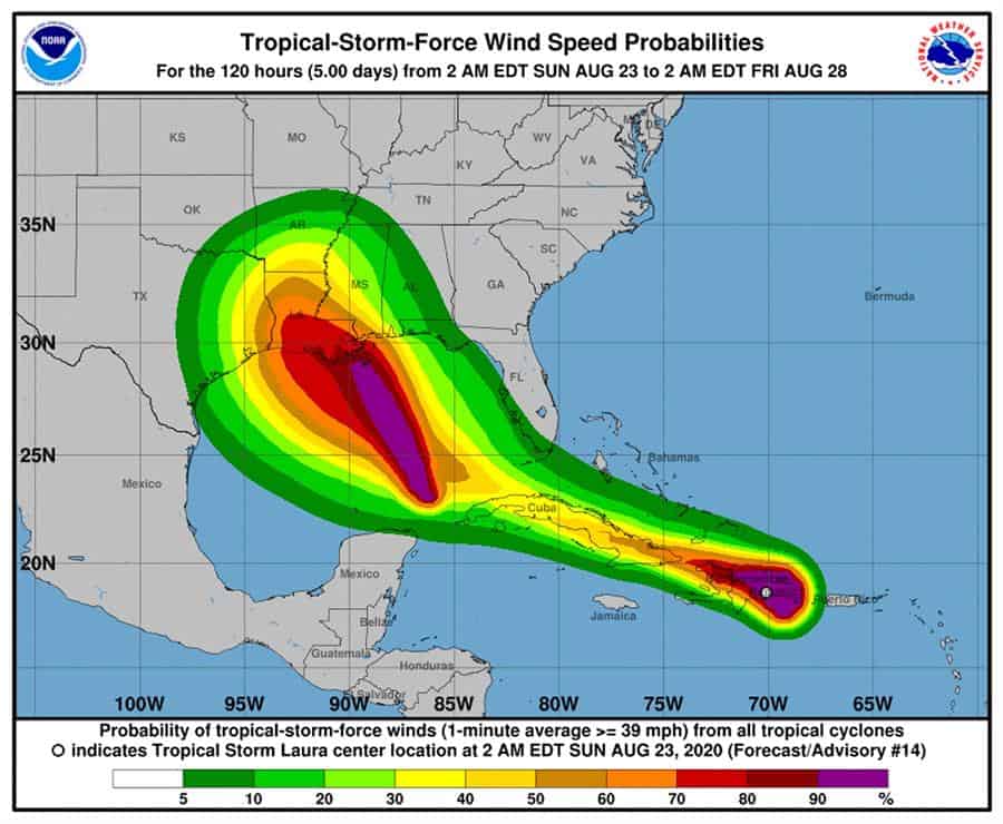 Recorrido probable de Laura